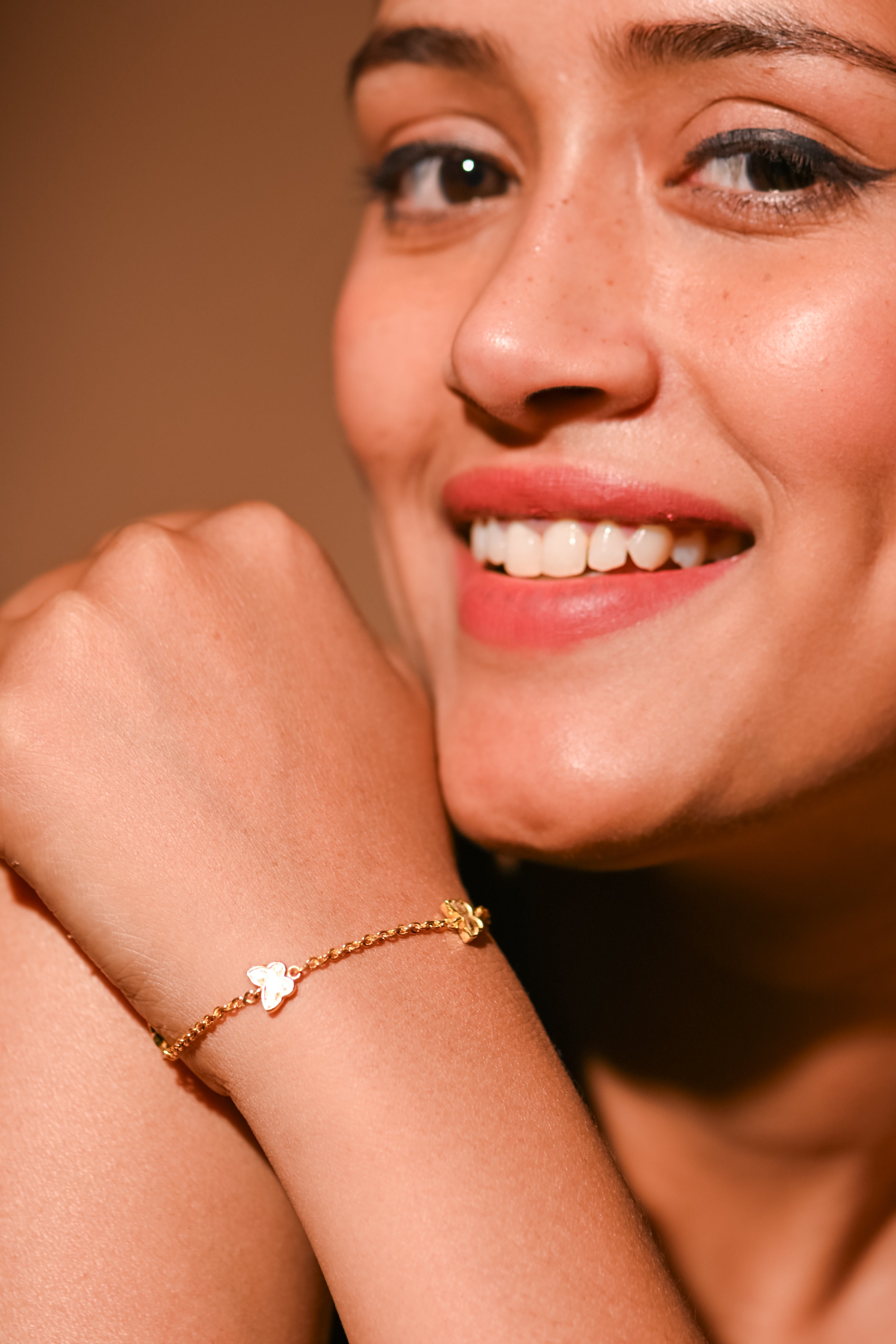 Elegant Gold-Plated 925 Sterling Silver Butterfly Bracelet with Moissanite Accents