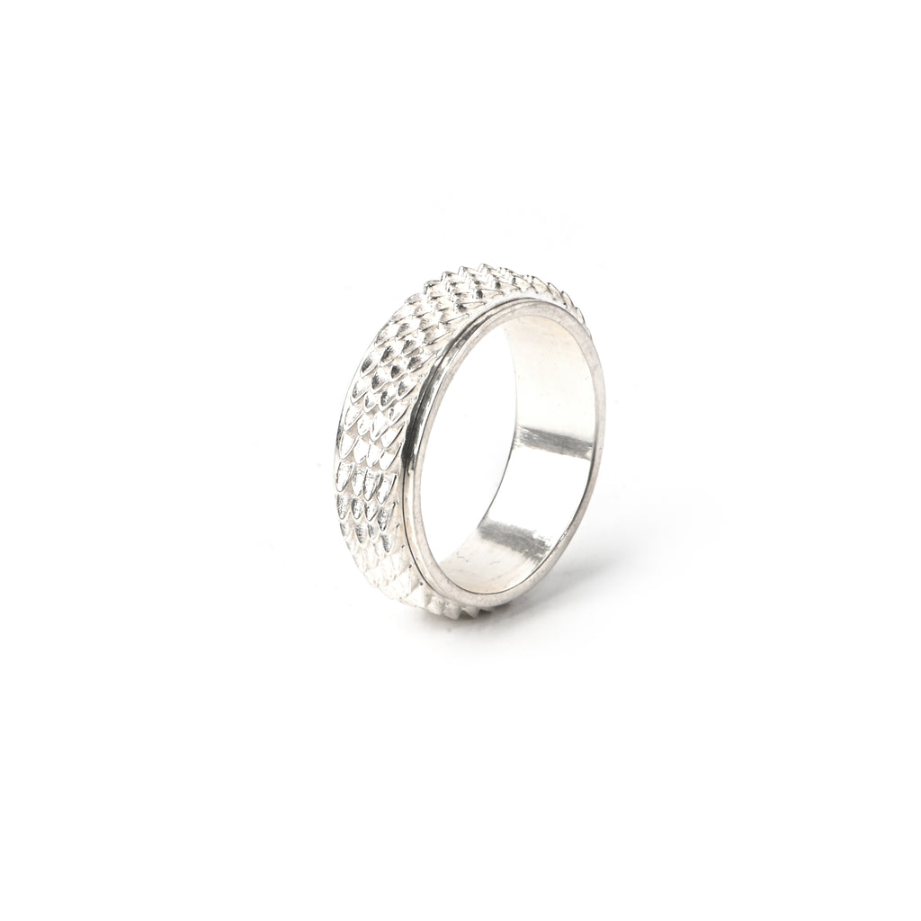Textured Band Ring – 925 Sterling Silver | Unisex Statement Ring