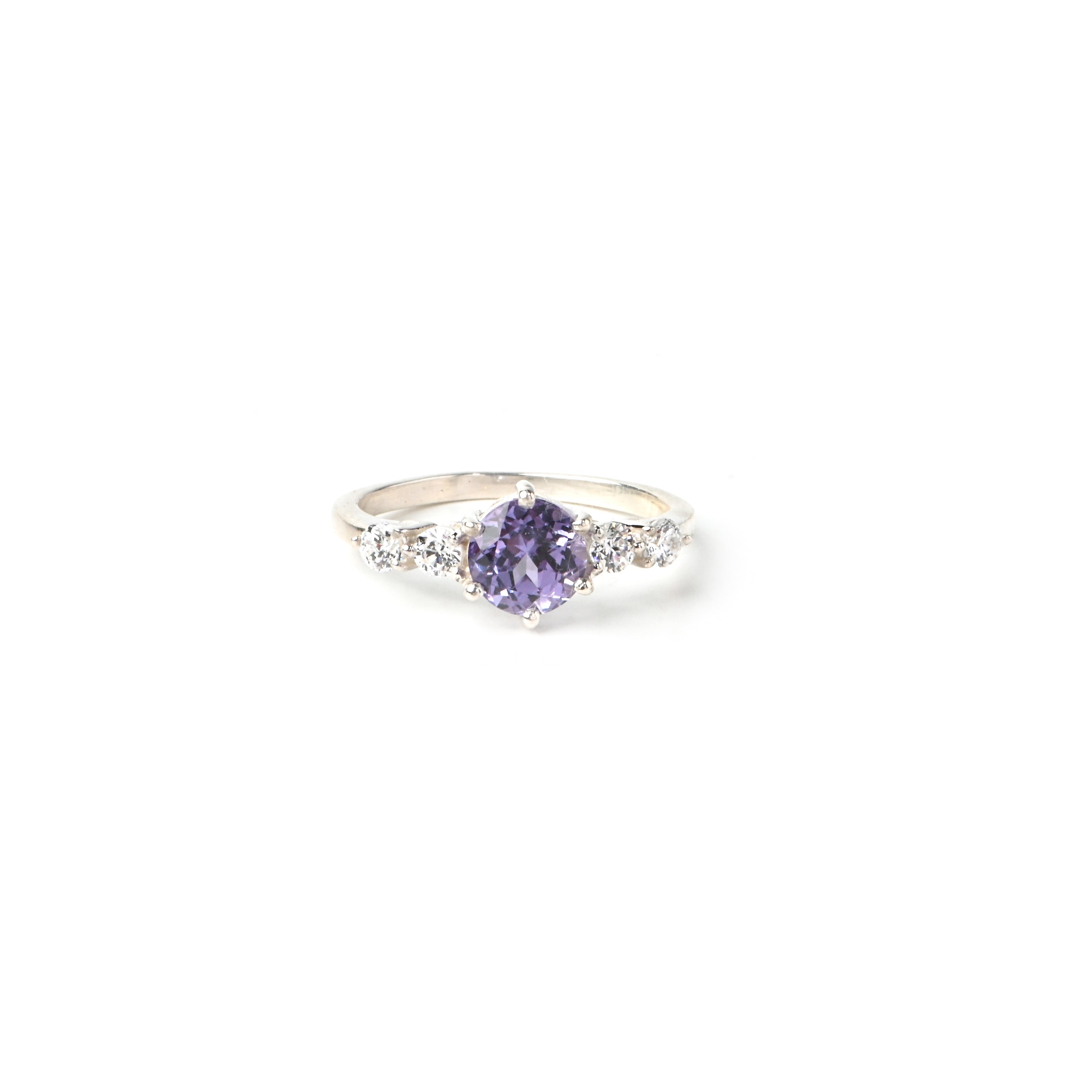 Alexandrite & Cubic Zirconia Ring in 925 Sterling Silver Jewelry