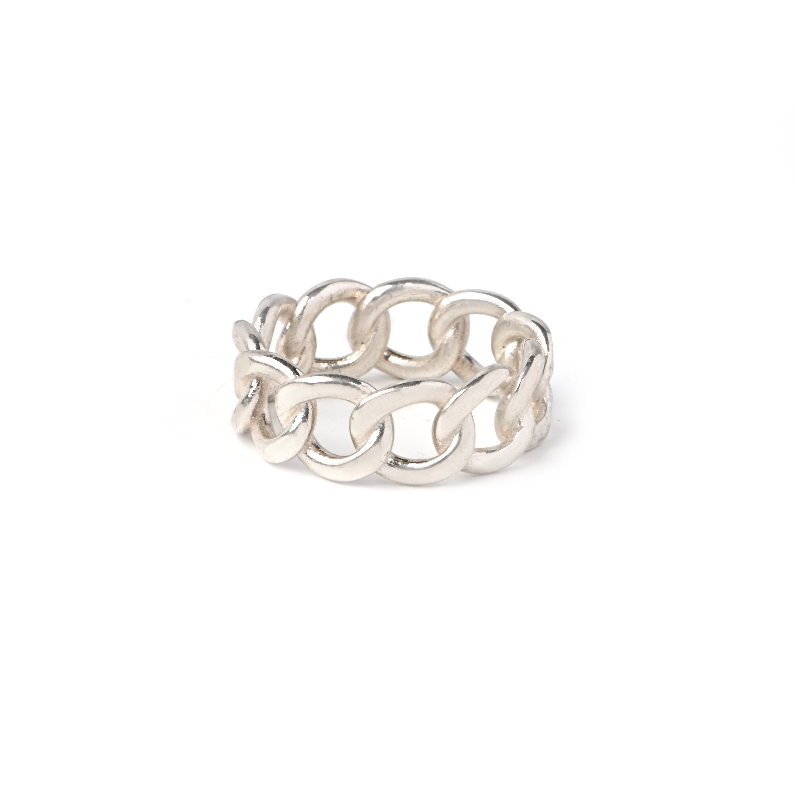 Chunky Chain Link Ring in 925 Sterling Silver – Bold Statement Band