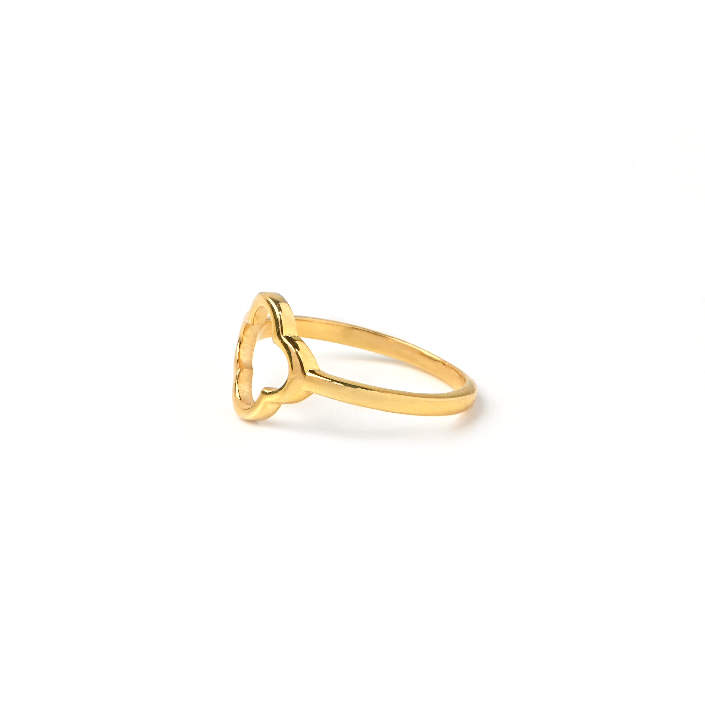 Moissanite Clover Ring in 925 Sterling Silver Gold Plated Boho Jewelry