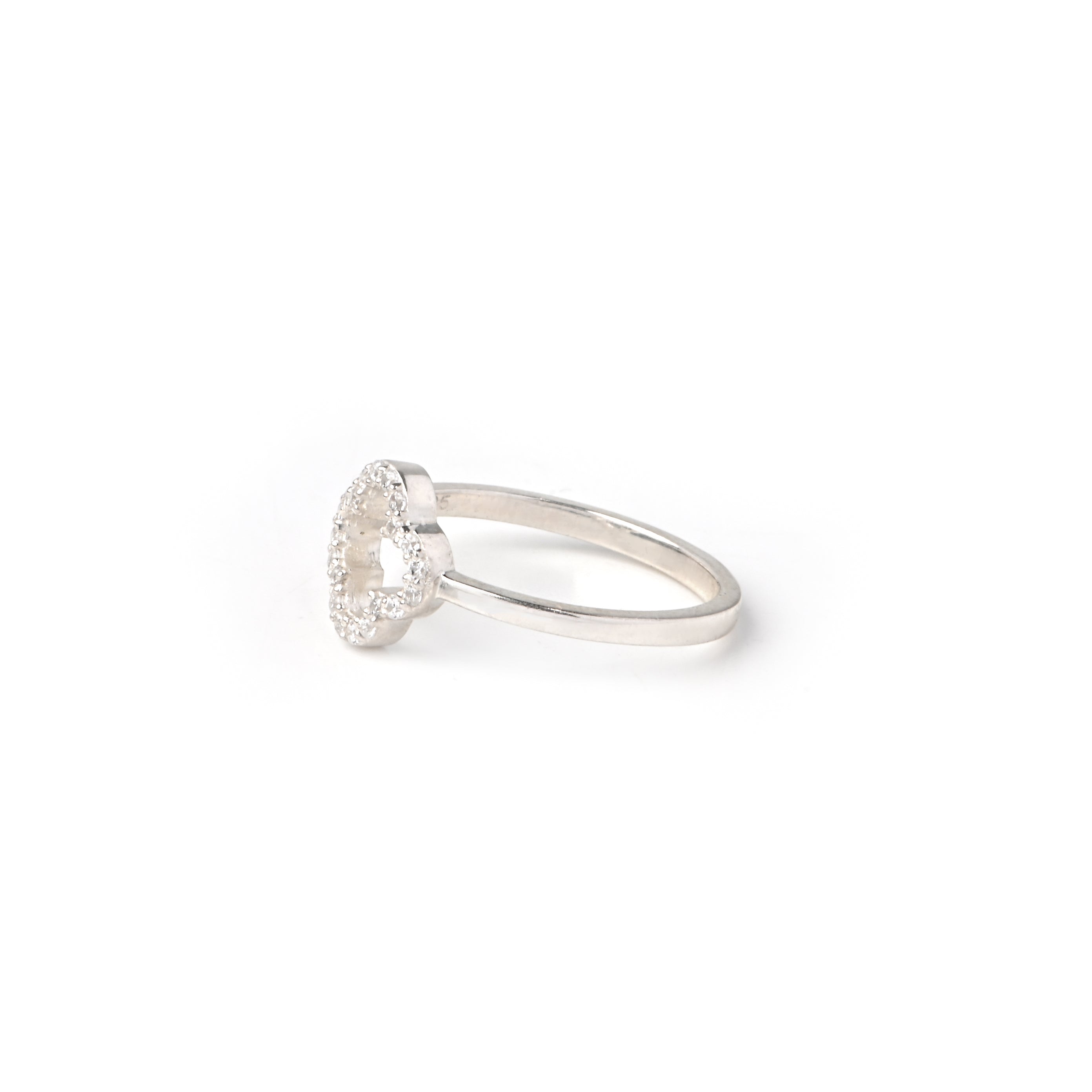 Moissanite Clover Ring – 925 Sterling Silver Openwork Design