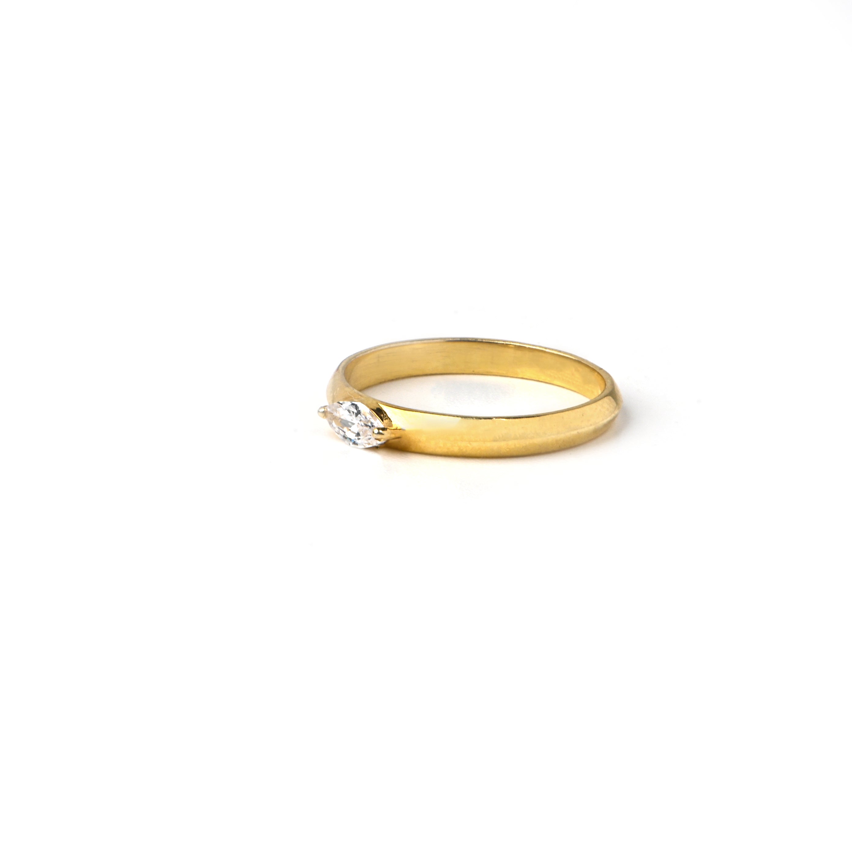 Marquise Moissanite Ring – 925 Sterling Silver with Gold Plating