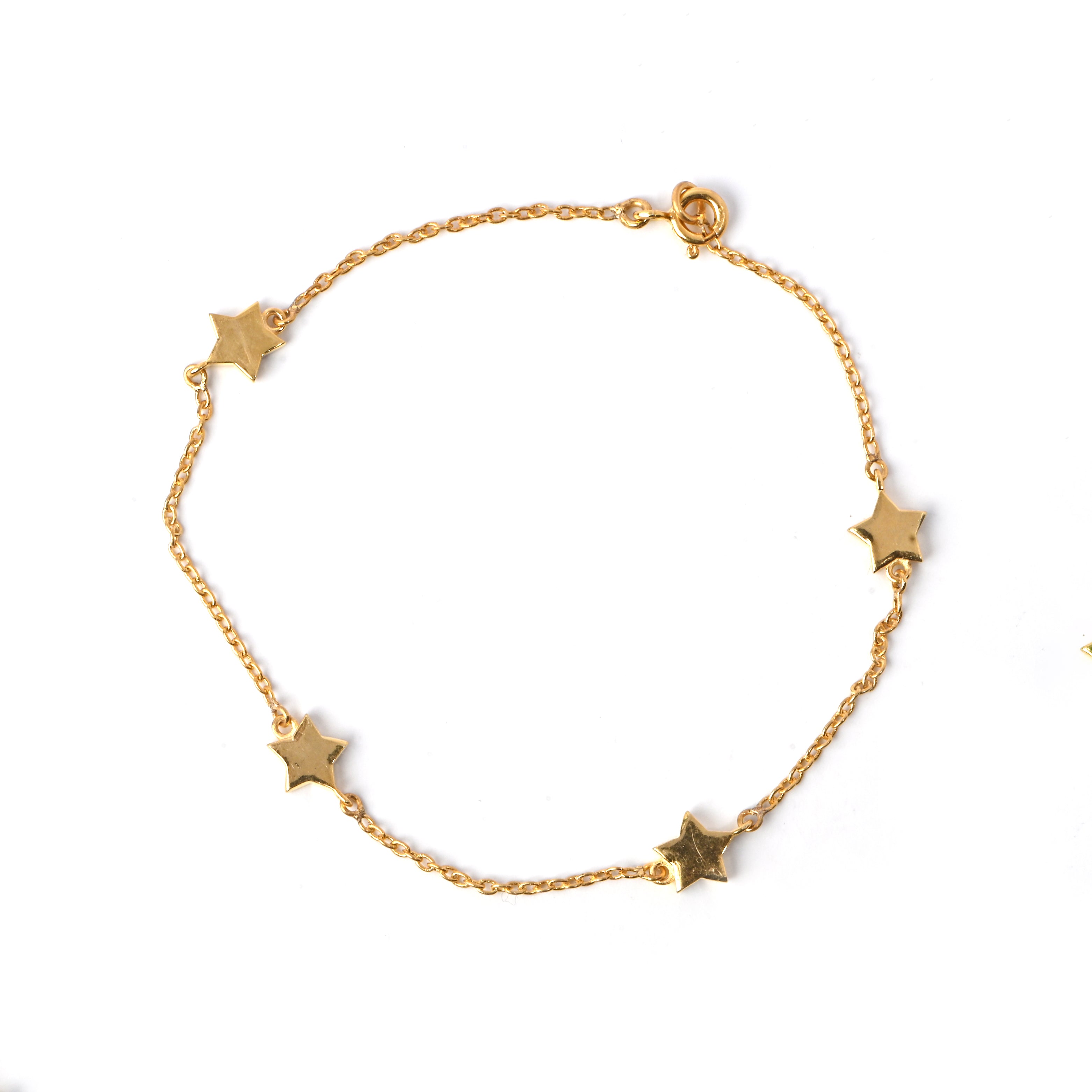 Gold-Plated Silver Star Bracelet with Moissanite Accents
