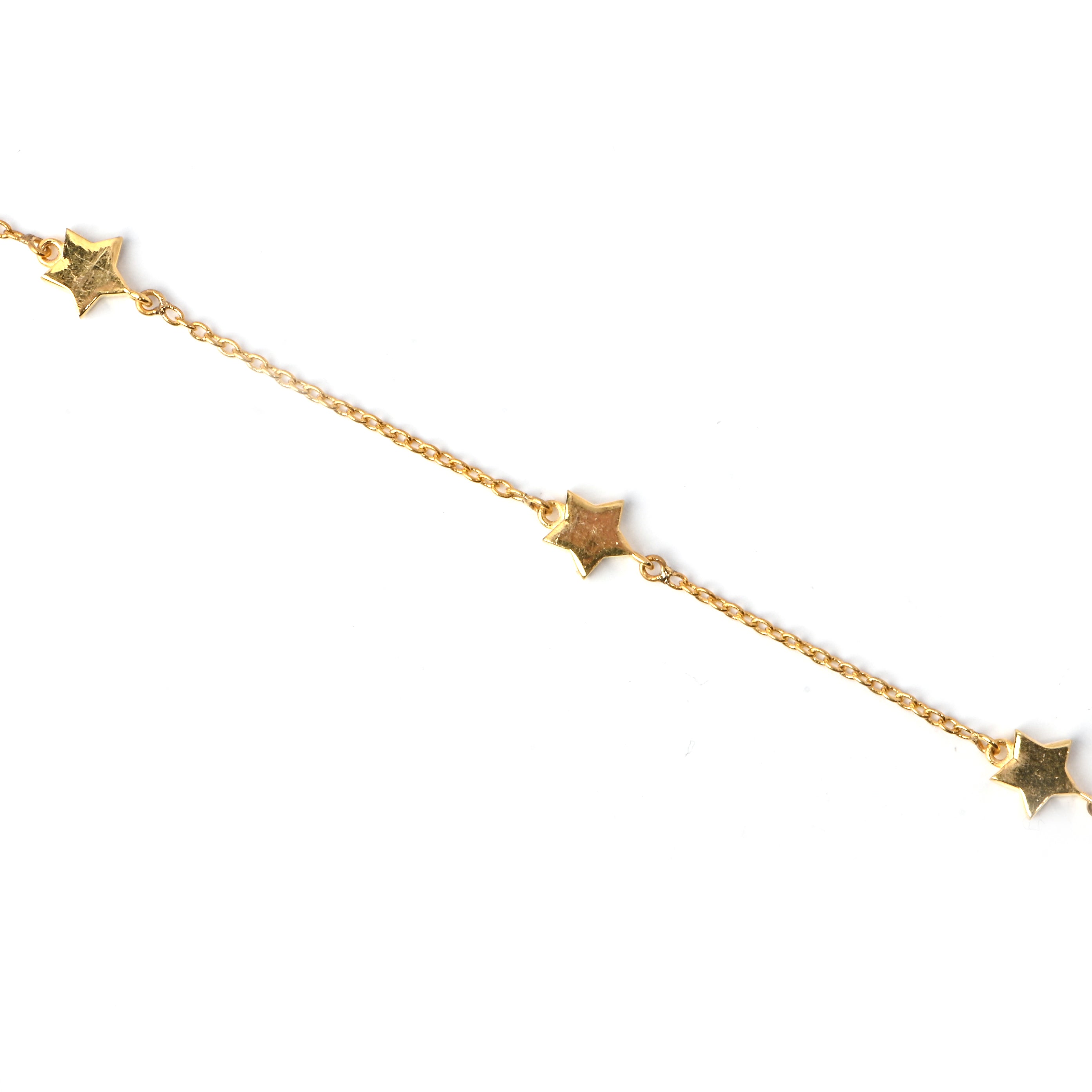 Gold-Plated Silver Star Bracelet with Moissanite Accents