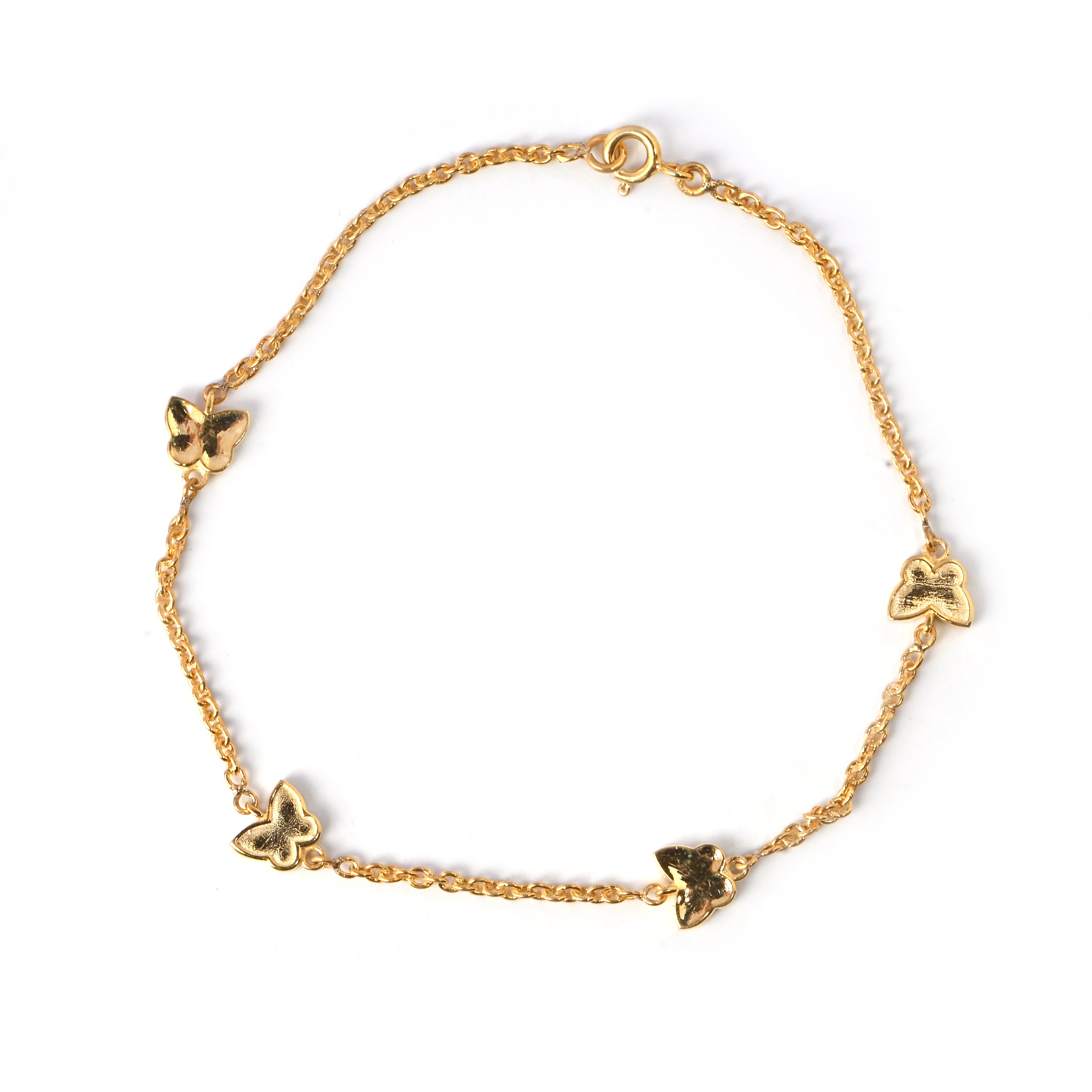 Elegant Gold-Plated 925 Sterling Silver Butterfly Bracelet with Moissanite Accents