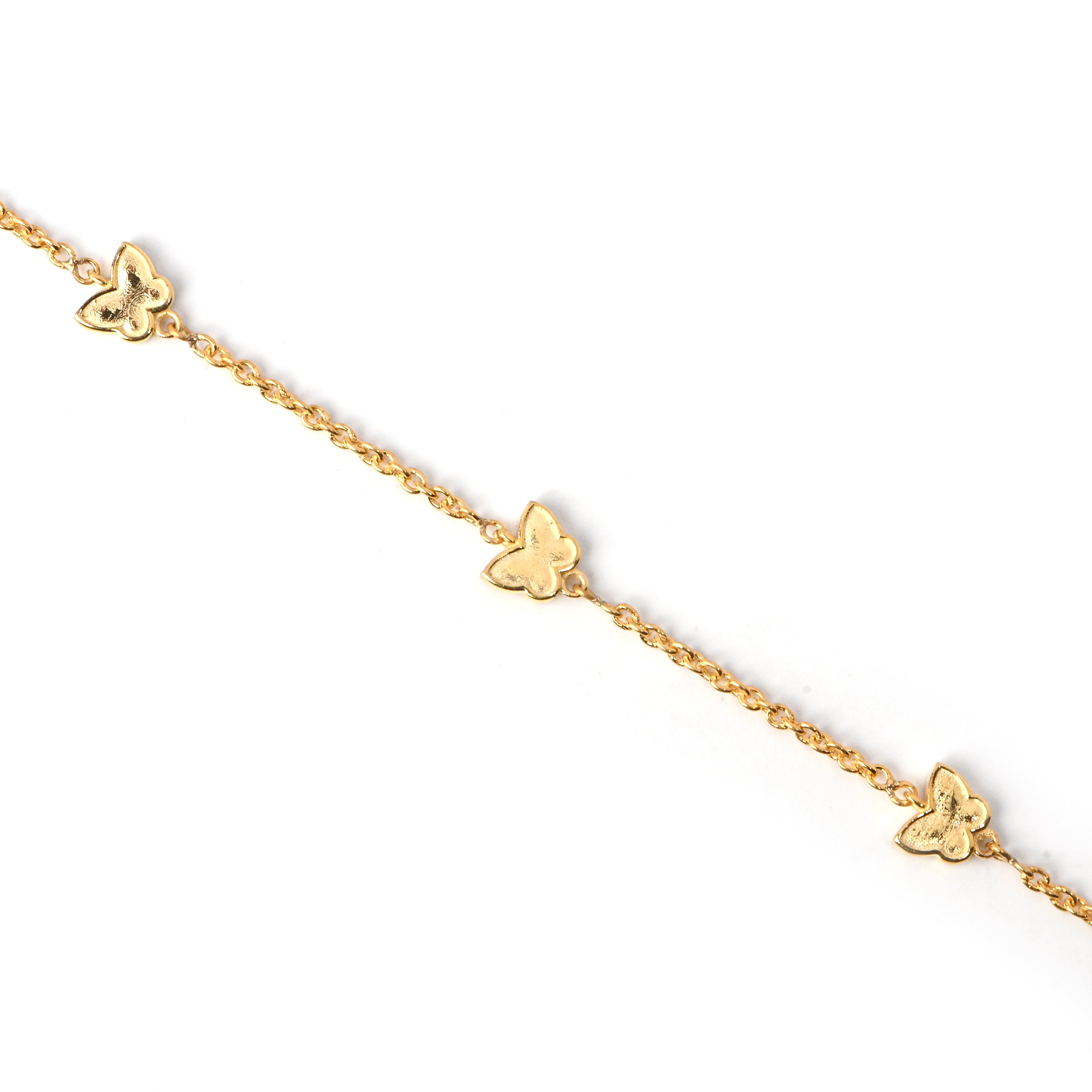 Elegant Gold-Plated 925 Sterling Silver Butterfly Bracelet with Moissanite Accents