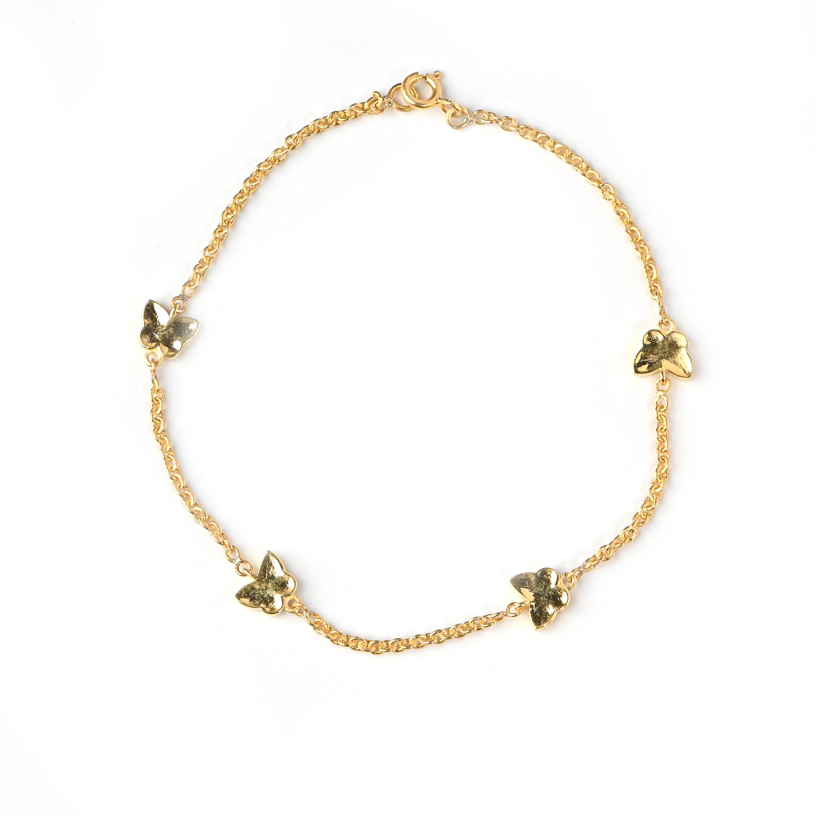 Elegant Gold-Plated 925 Sterling Silver Butterfly Bracelet with Moissanite Accents