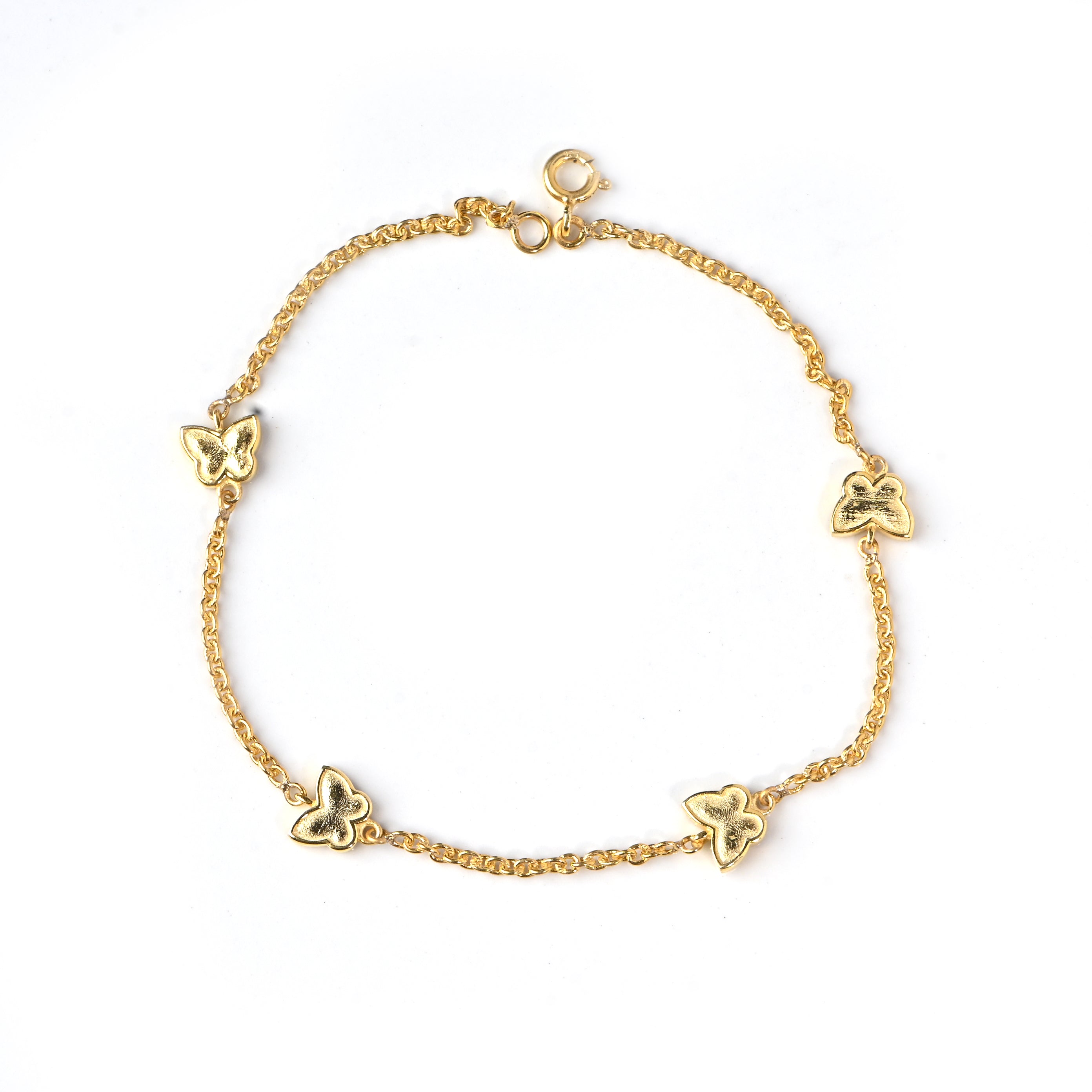 Elegant Gold-Plated 925 Sterling Silver Butterfly Bracelet with Moissanite Accents
