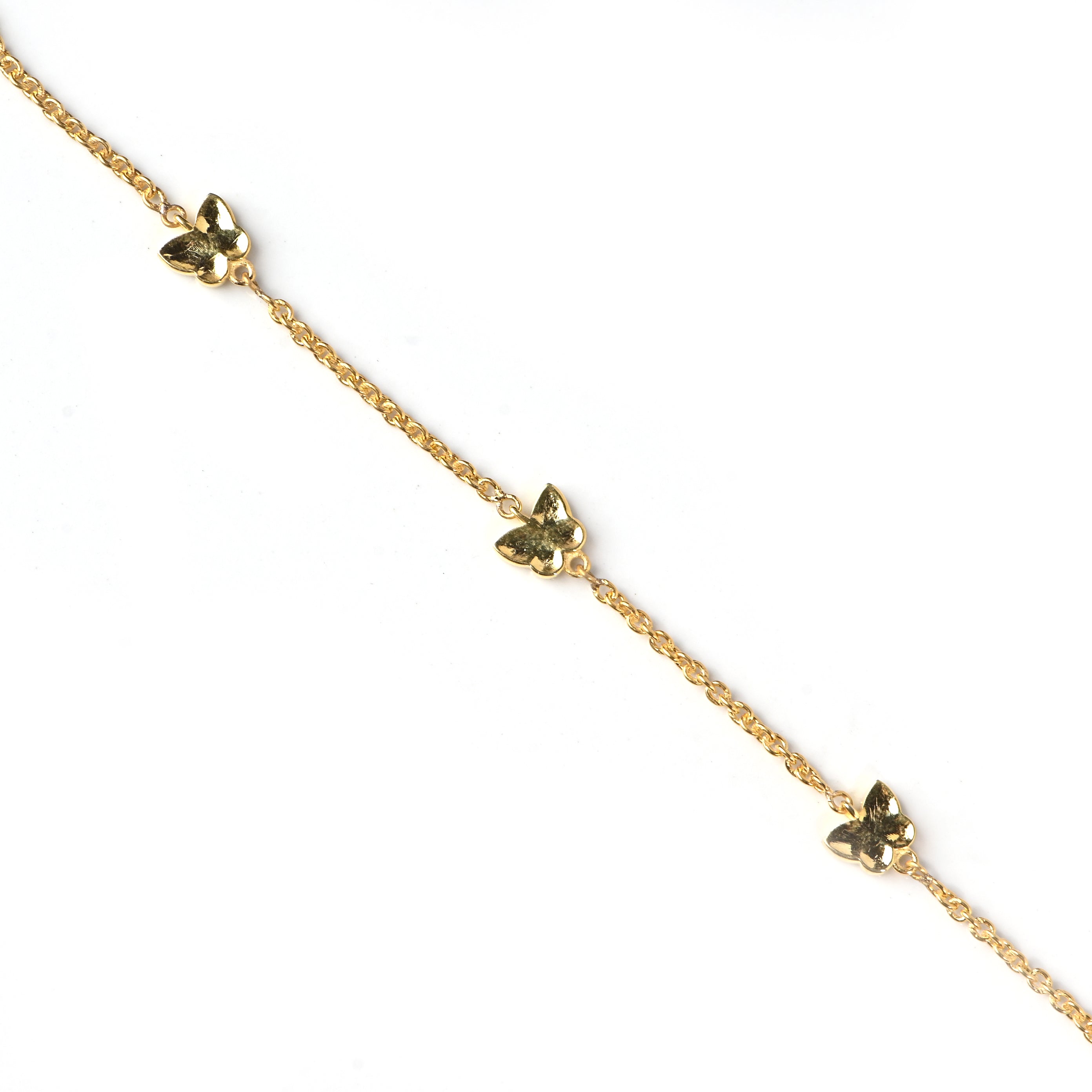 Elegant Gold-Plated 925 Sterling Silver Butterfly Bracelet with Moissanite Accents