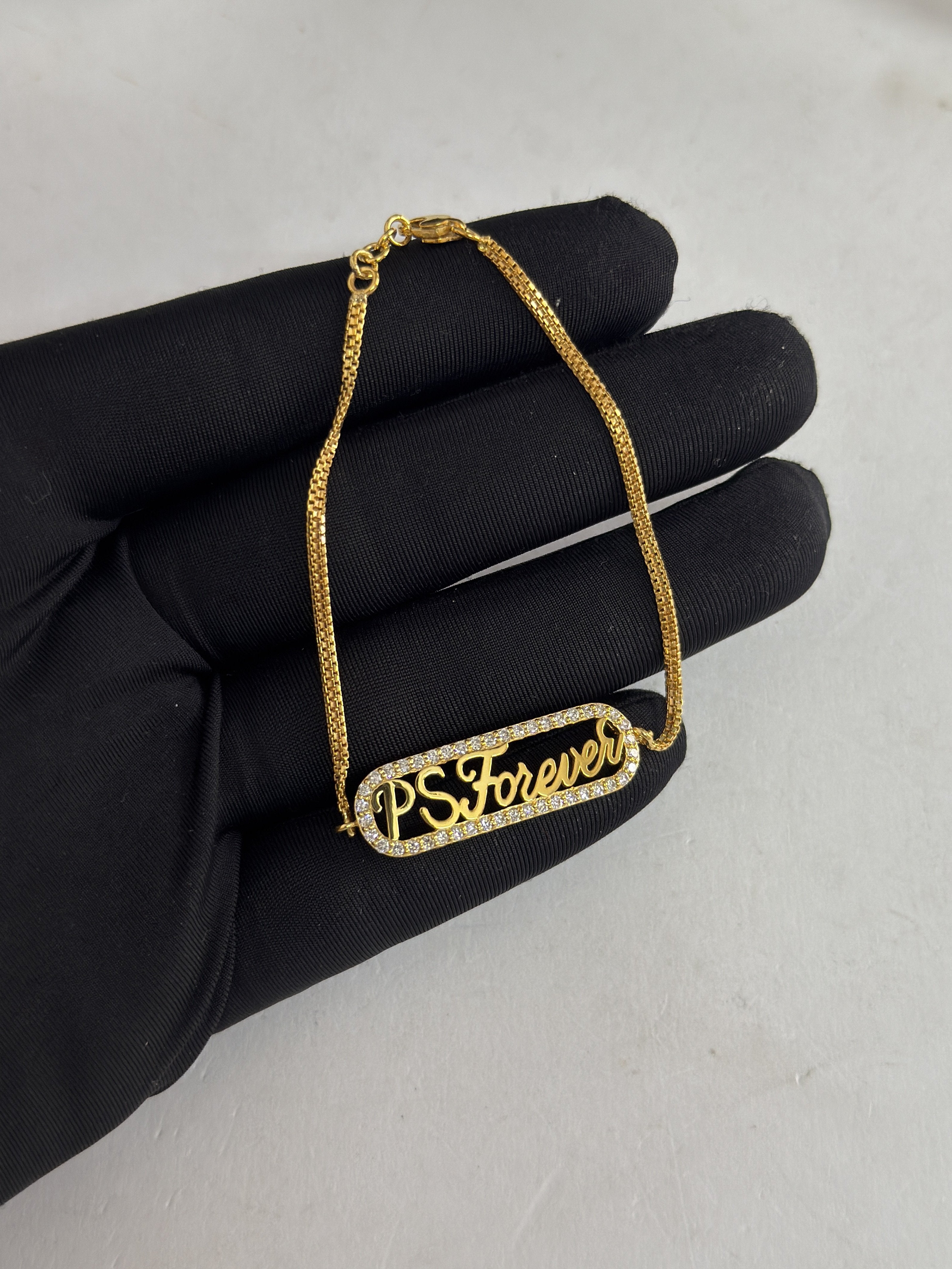 Radiant 14K Gold Bracelet with Round Lab-Grown Diamonds in Prong Setting Gift for Her