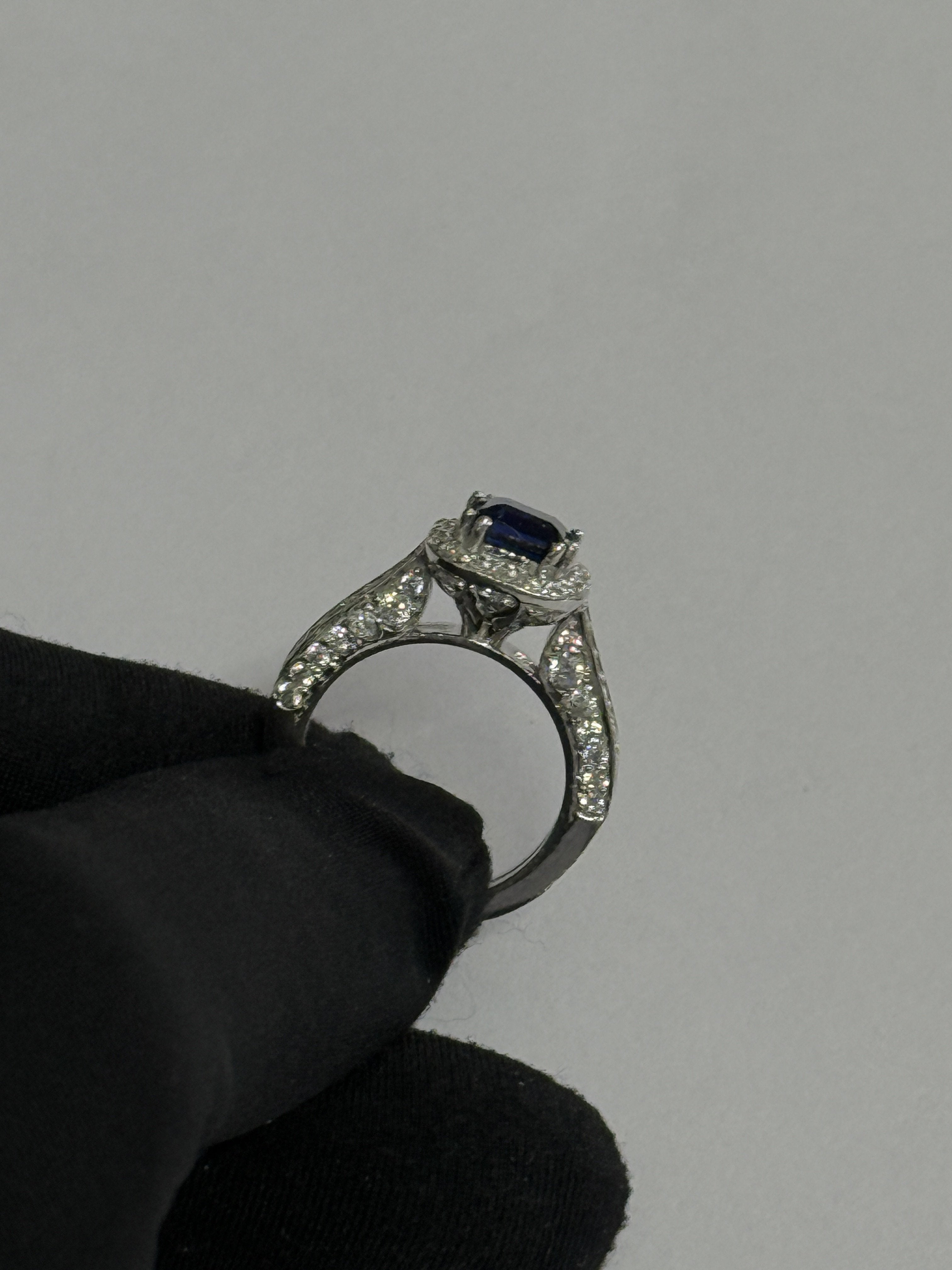 925 Silver Asscher-Cut Kyanite Ring Promise Ring for Women