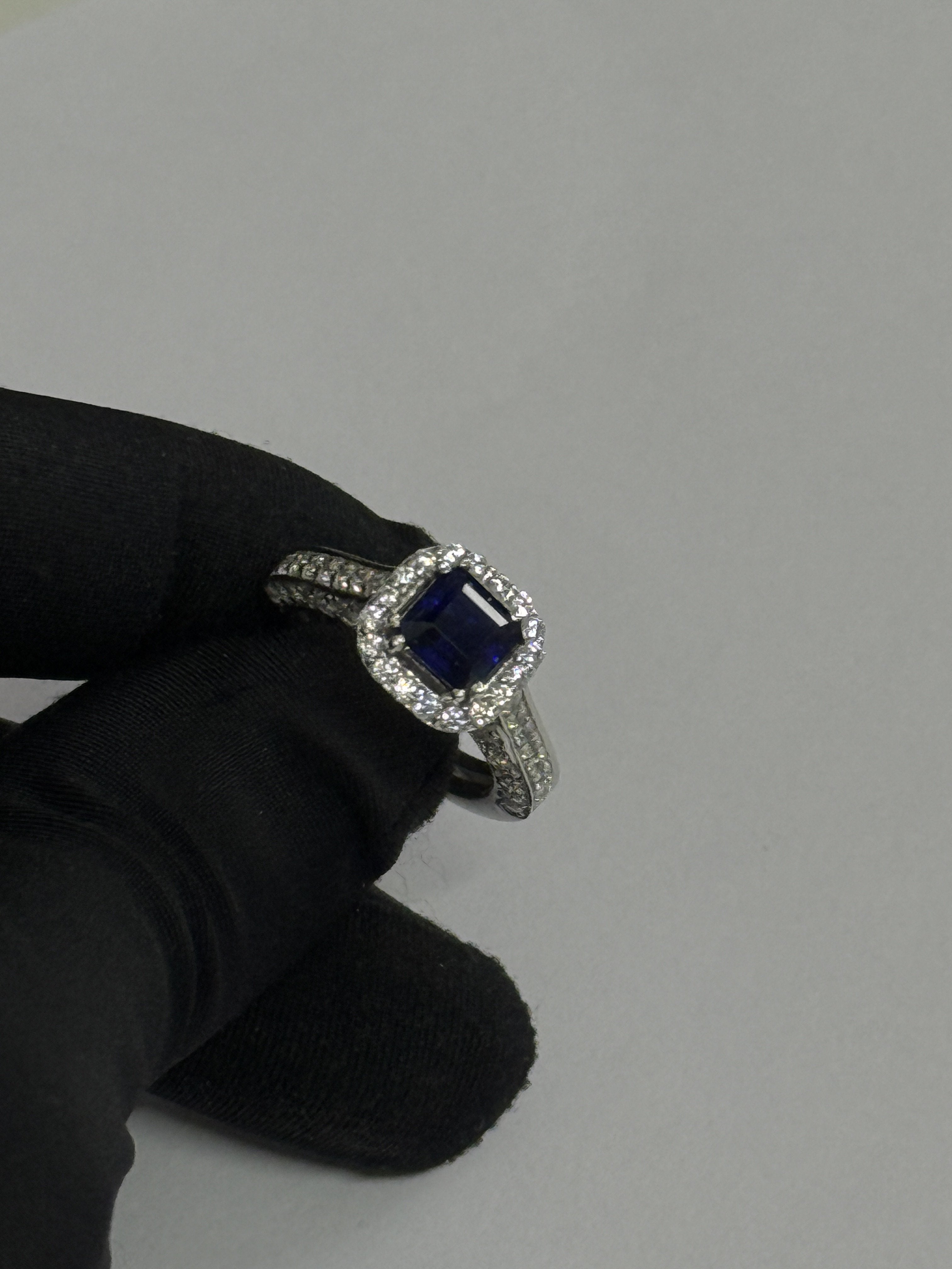 925 Silver Asscher-Cut Kyanite Ring Promise Ring for Women