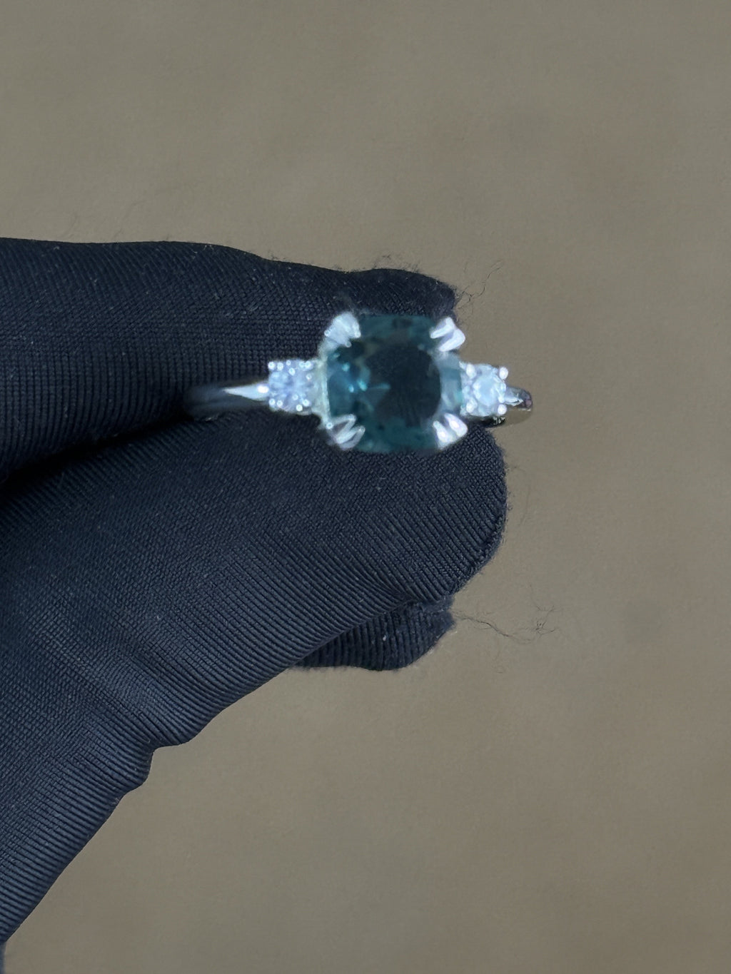 Beautiful  925 Silver Cushion-Cut Blue Topaz Ring Wedding Wear Jewellery