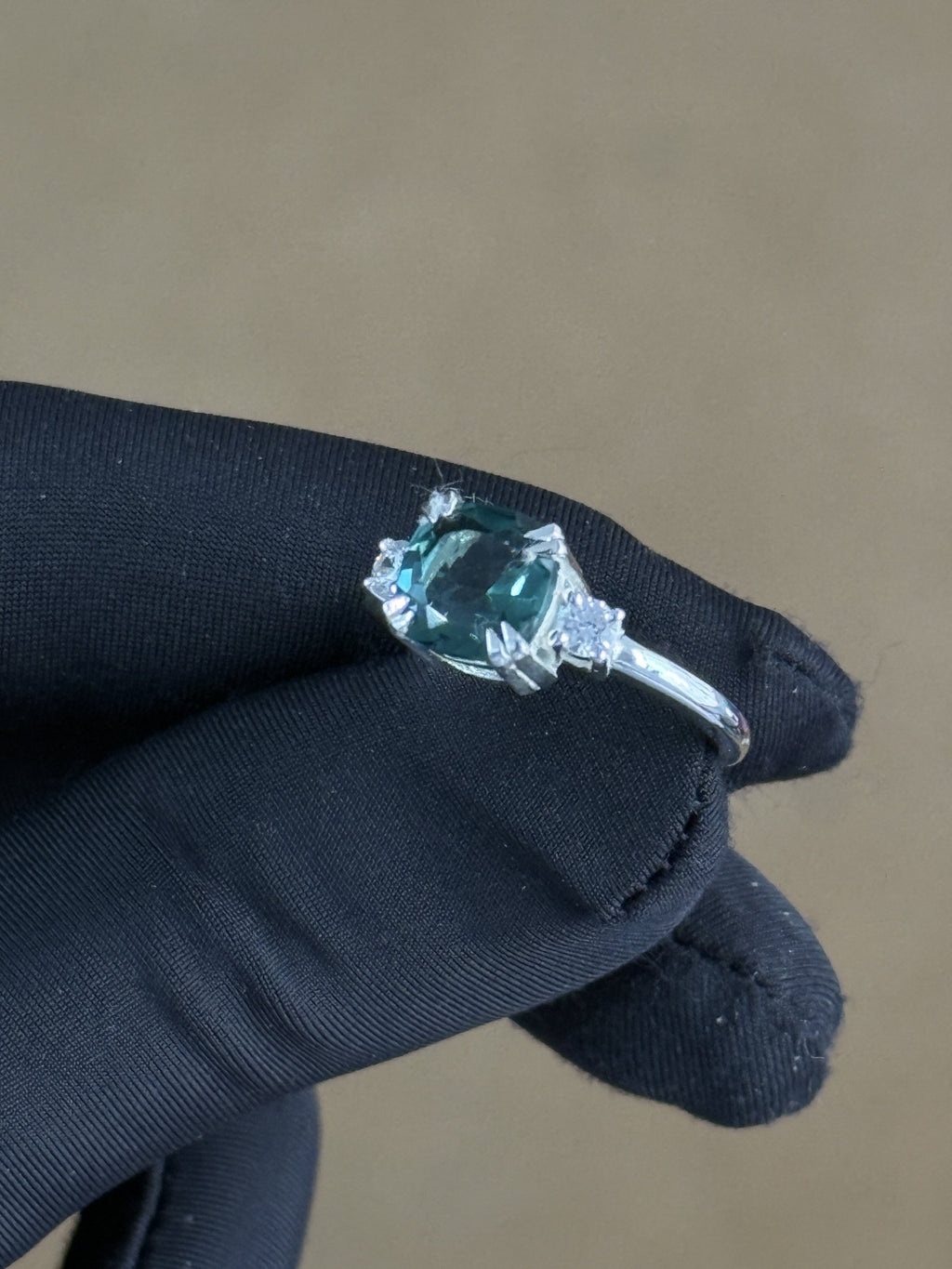 Beautiful  925 Silver Cushion-Cut Blue Topaz Ring Wedding Wear Jewellery