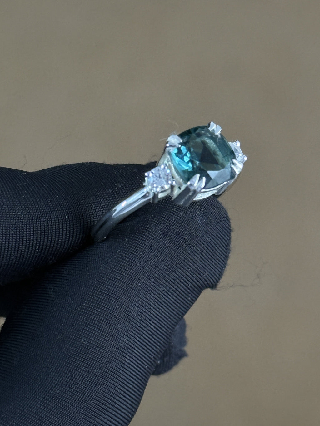 Beautiful  925 Silver Cushion-Cut Blue Topaz Ring Wedding Wear Jewellery