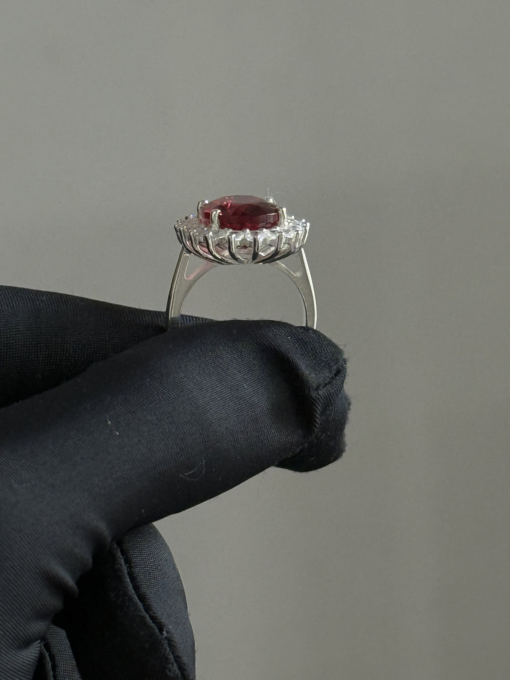 925 Silver Prong-Set Oval Lab Ruby Ring – Elegant 6 Gram Design Birthday Gift