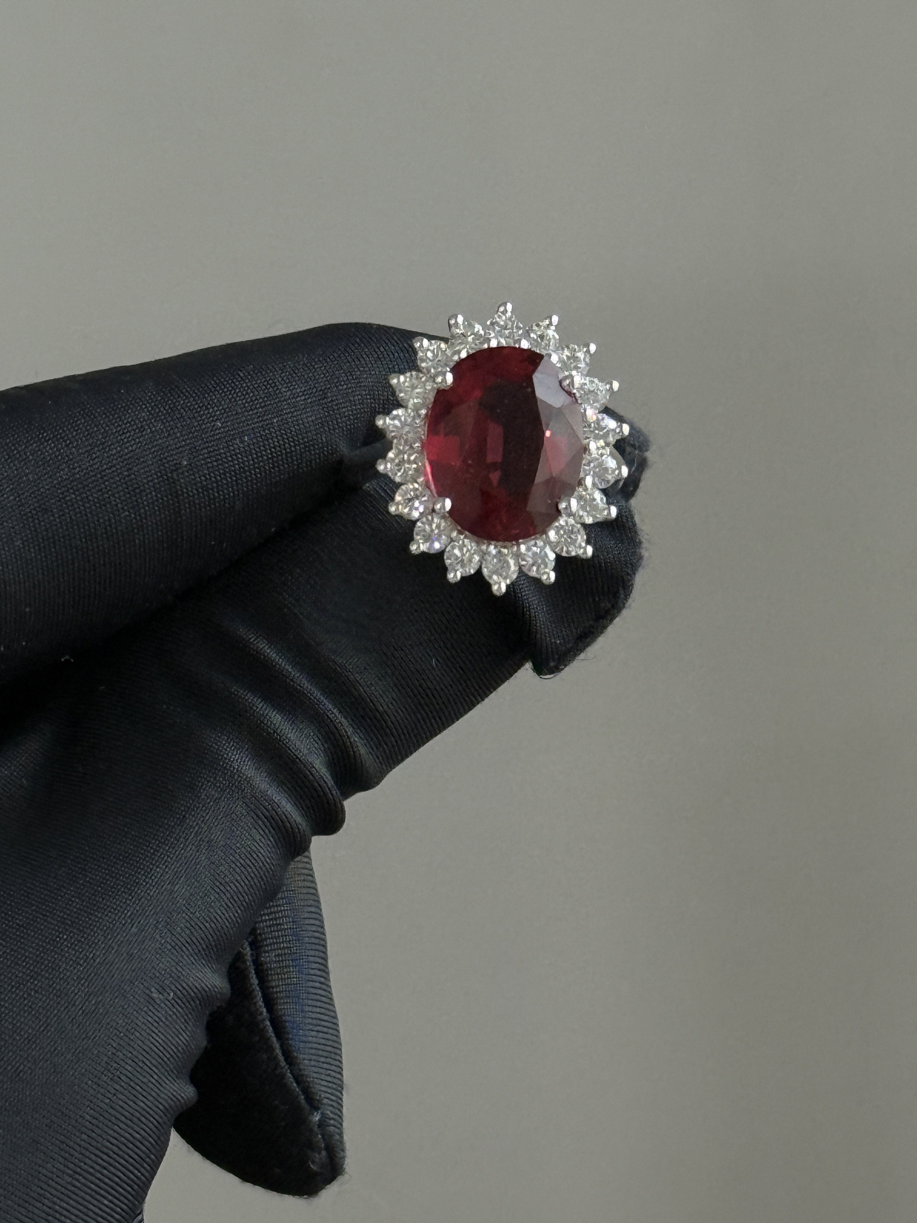 925 Silver Prong-Set Oval Lab Ruby Ring – Elegant 6 Gram Design Birthday Gift