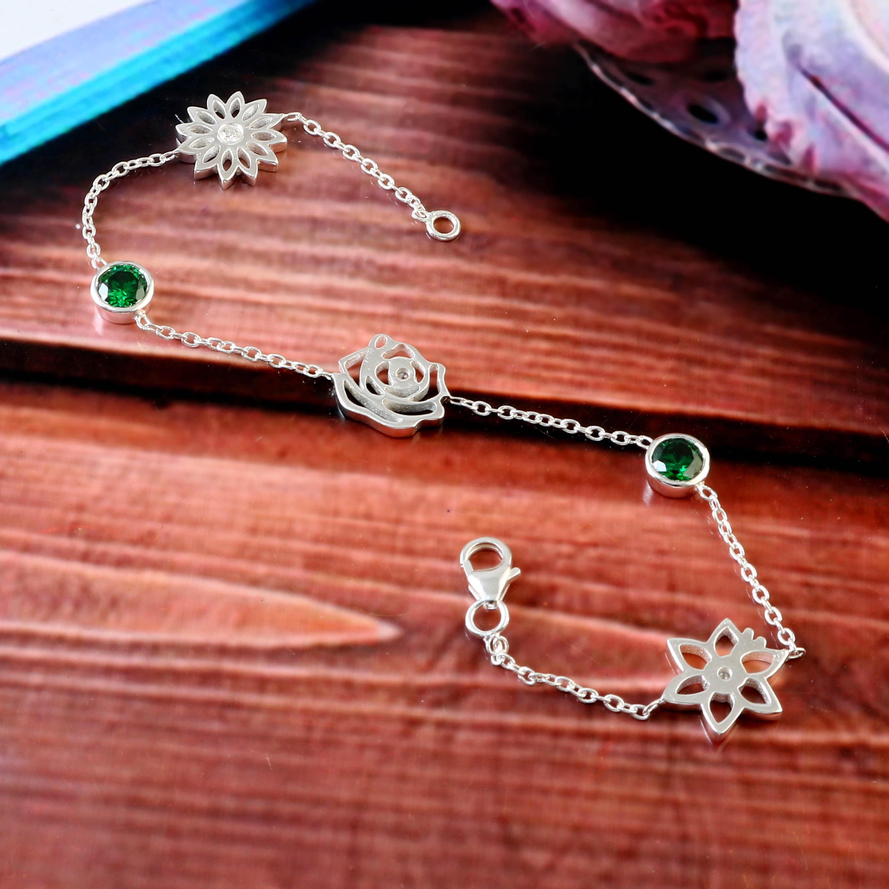 Minimalist 925 Sterling Silver Round Stone Bracelet – Bezel-Set Everyday Wear