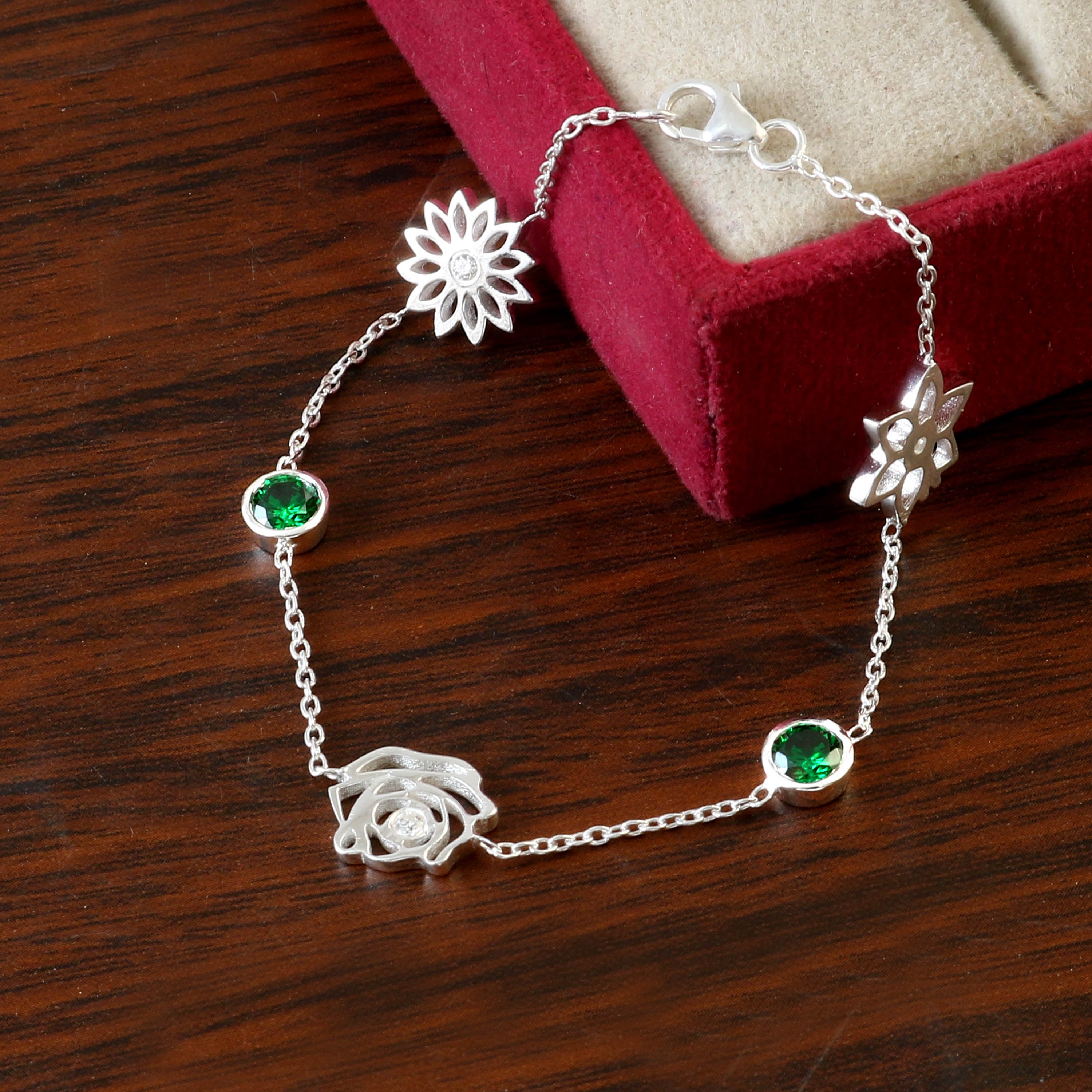 Minimalist 925 Sterling Silver Round Stone Bracelet – Bezel-Set Everyday Wear