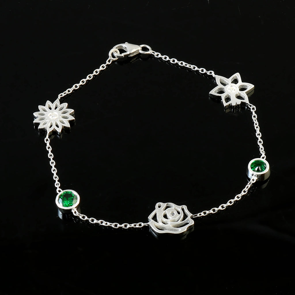 Minimalist 925 Sterling Silver Round Stone Bracelet – Bezel-Set Everyday Wear