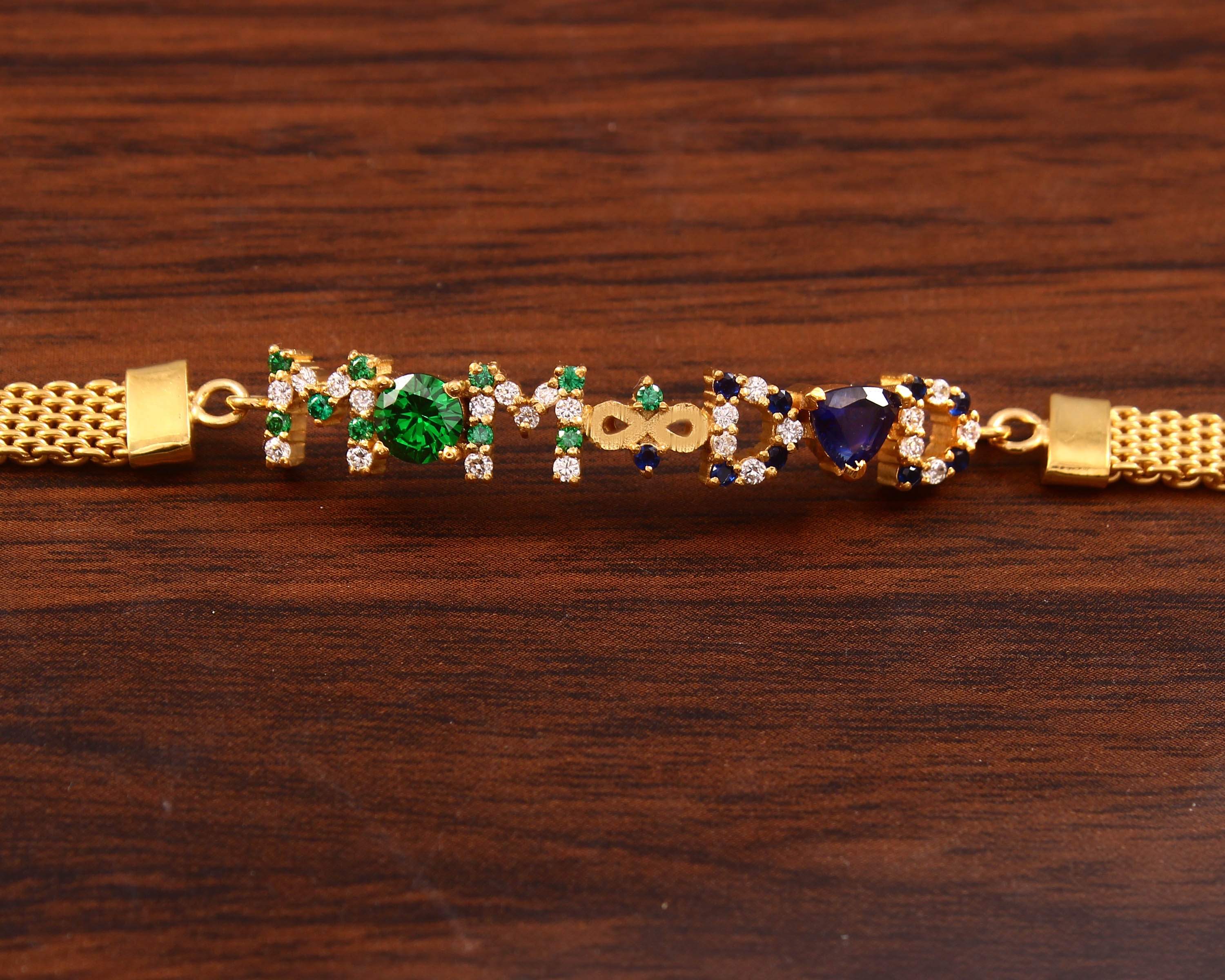 925 Silver Emission Bracelet with Round & Trillion Stone Wedding Wear Jewellery