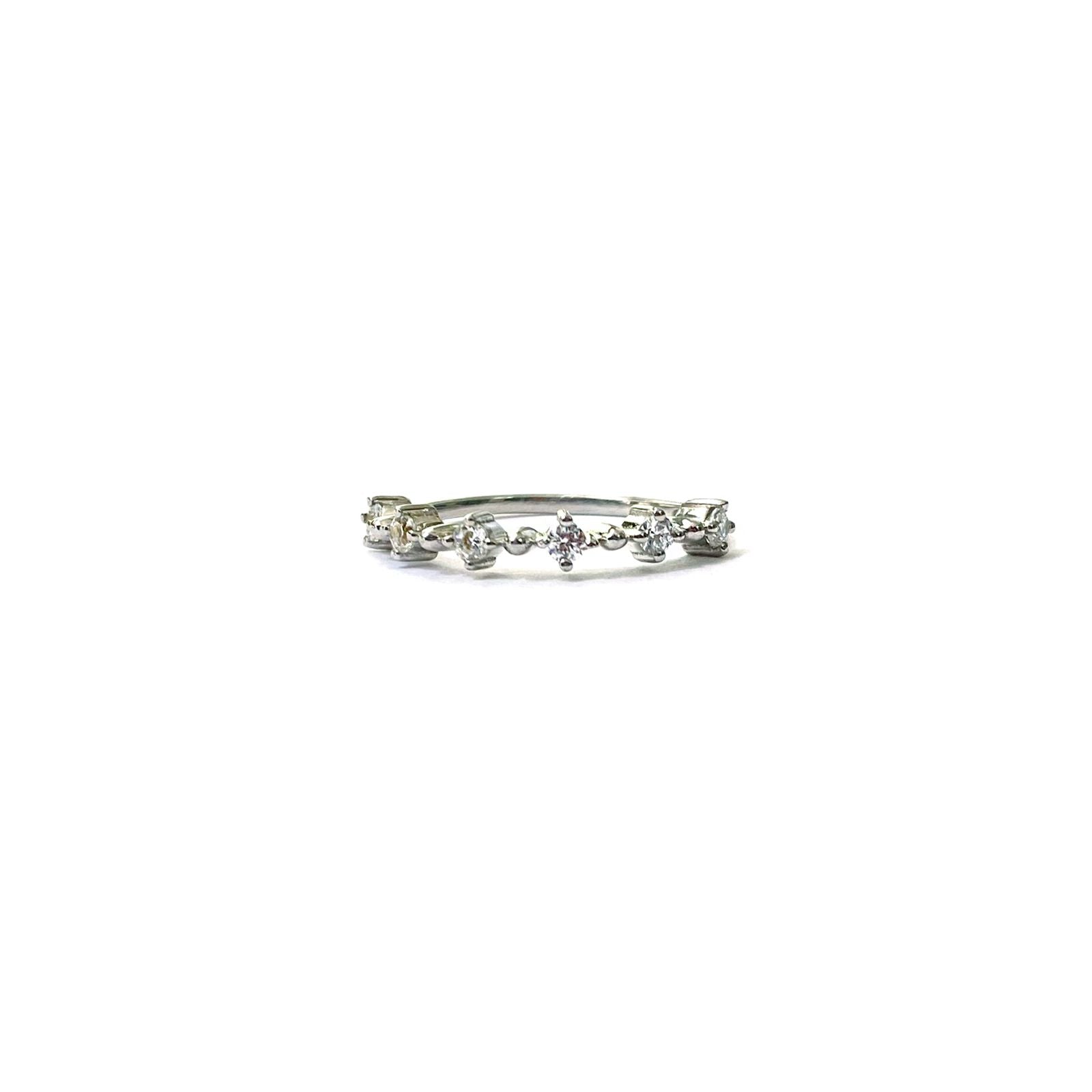 Elegant Floral Design Cubic Zirconia Ring – 925 Sterling Silver