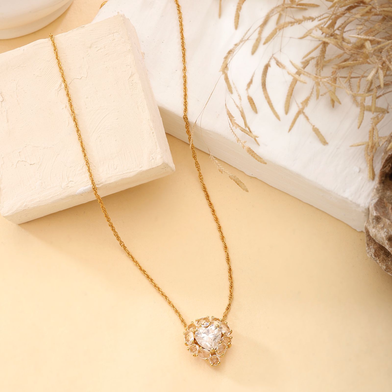 CZ Rose Gold Teardrop Pendant Necklace – Dainty Pear-Shaped Cubic Zirconia Jewelry