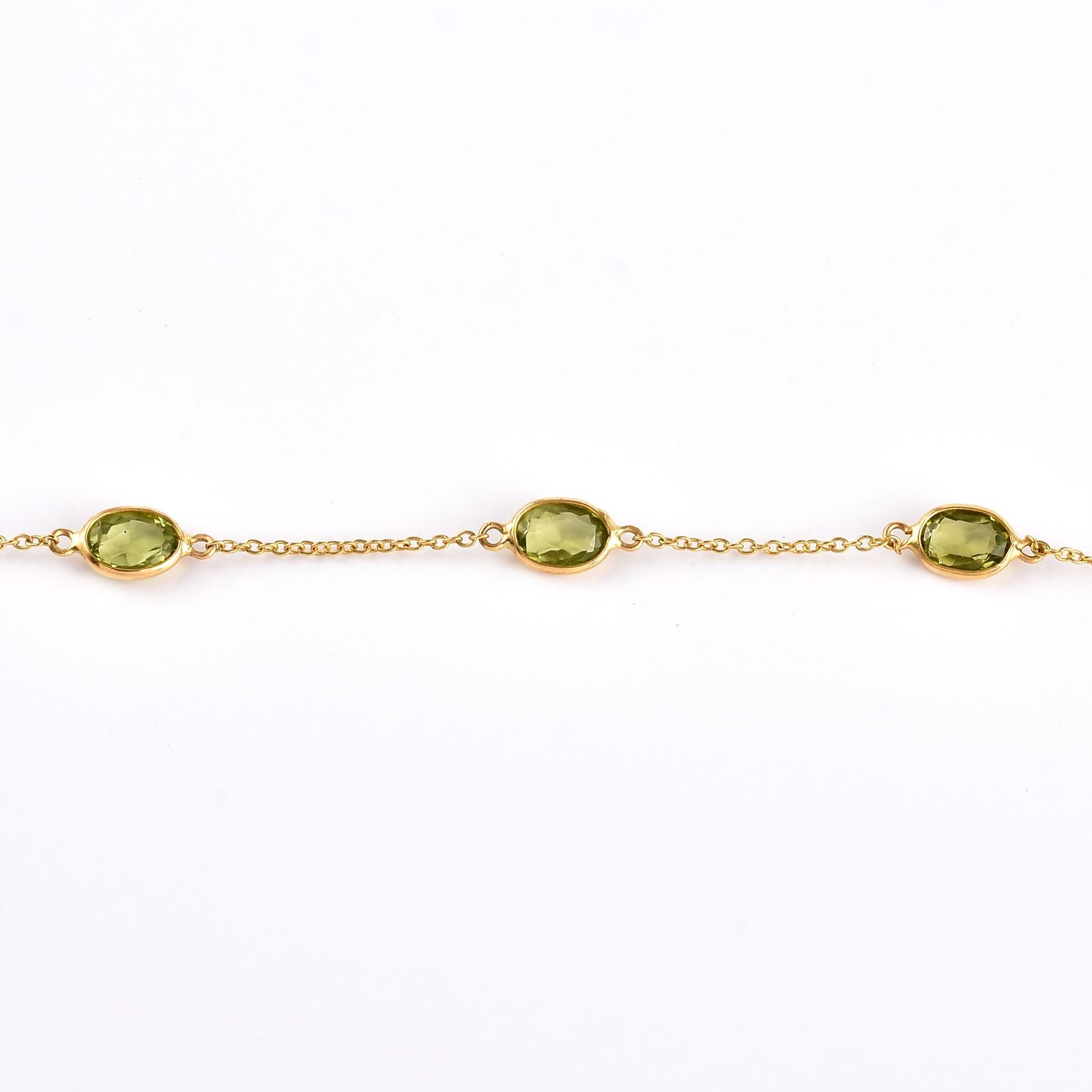 6x8mm Oval Peridot Gemstone Bracelet – 925 Sterling Silver Birthstone Jewelry