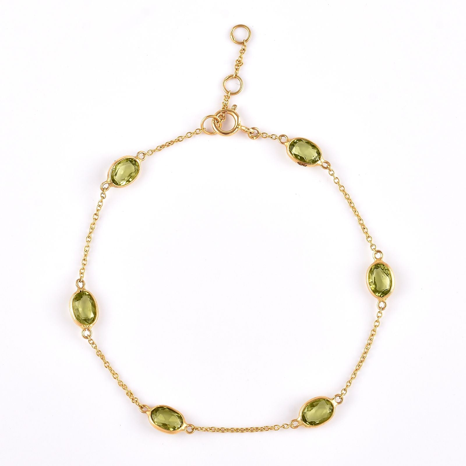 6x8mm Oval Peridot Gemstone Bracelet – 925 Sterling Silver Birthstone Jewelry