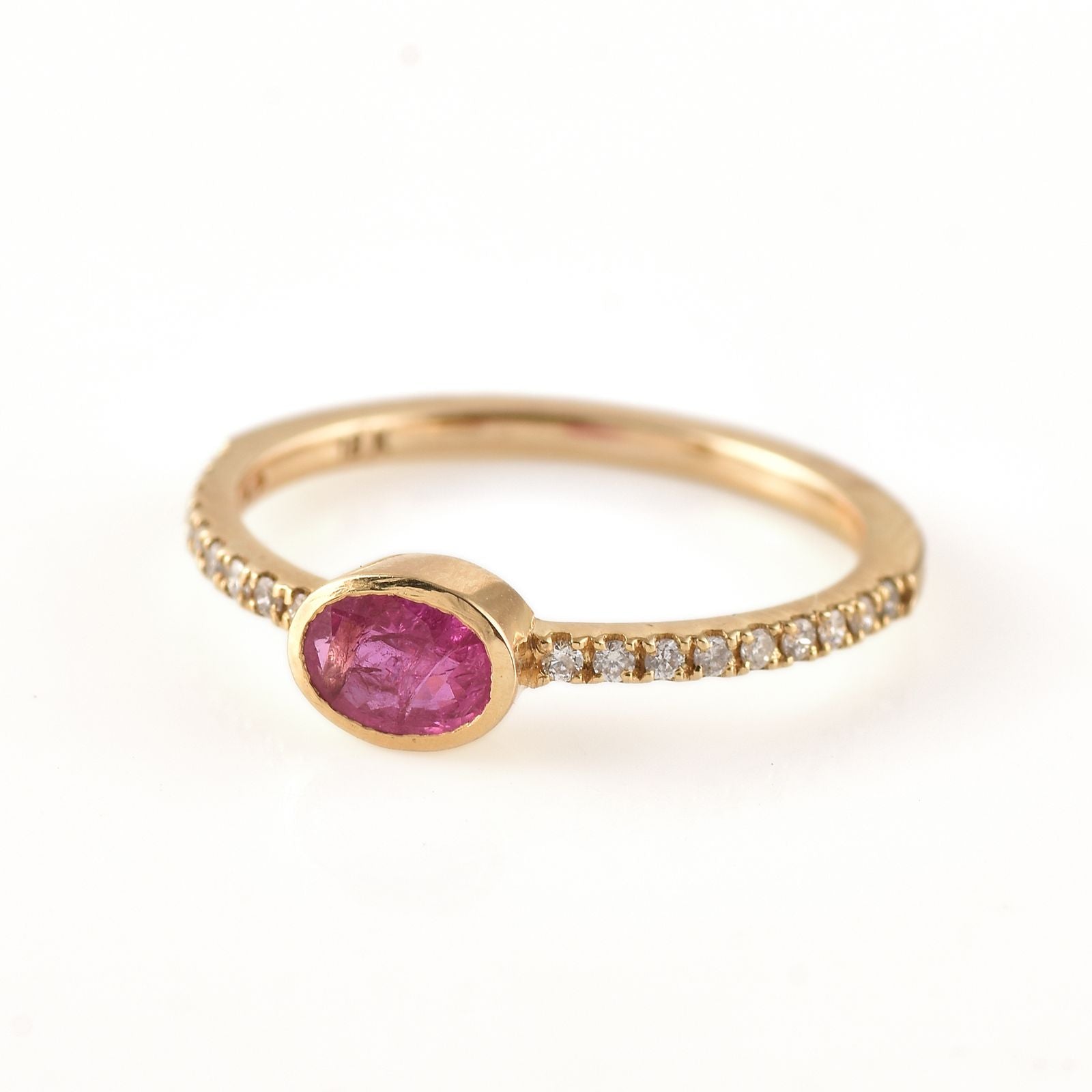 Pink Sapphire & Diamond Accent Ring – 925 Sterling Silver, Gold-Plated