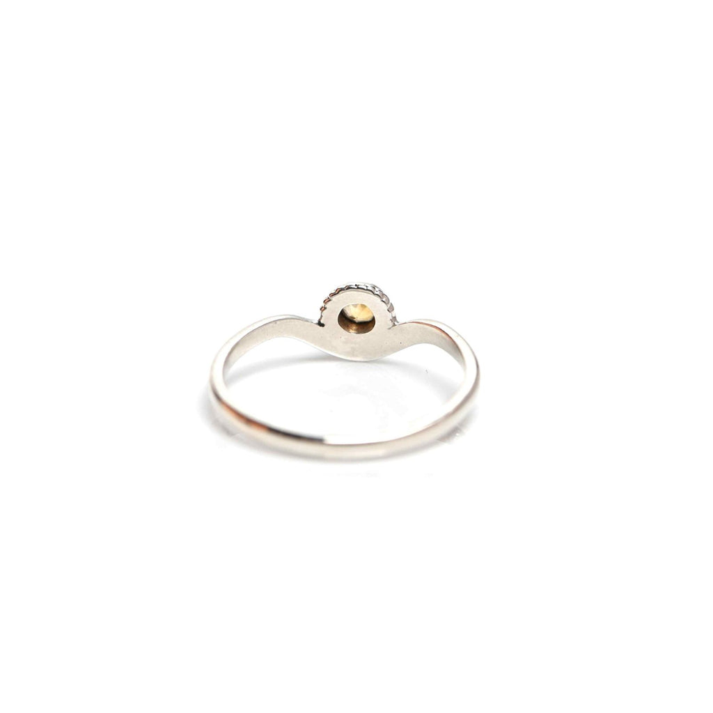3mm Round Citrine Ring – Dainty 925 Sterling Silver Birthstone Ring
