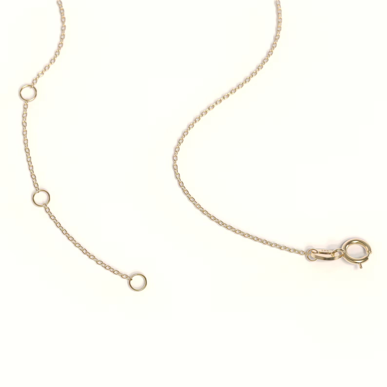 Dainty 14k Solid Gold Circle Bracelet: Minimalist Thin Chain