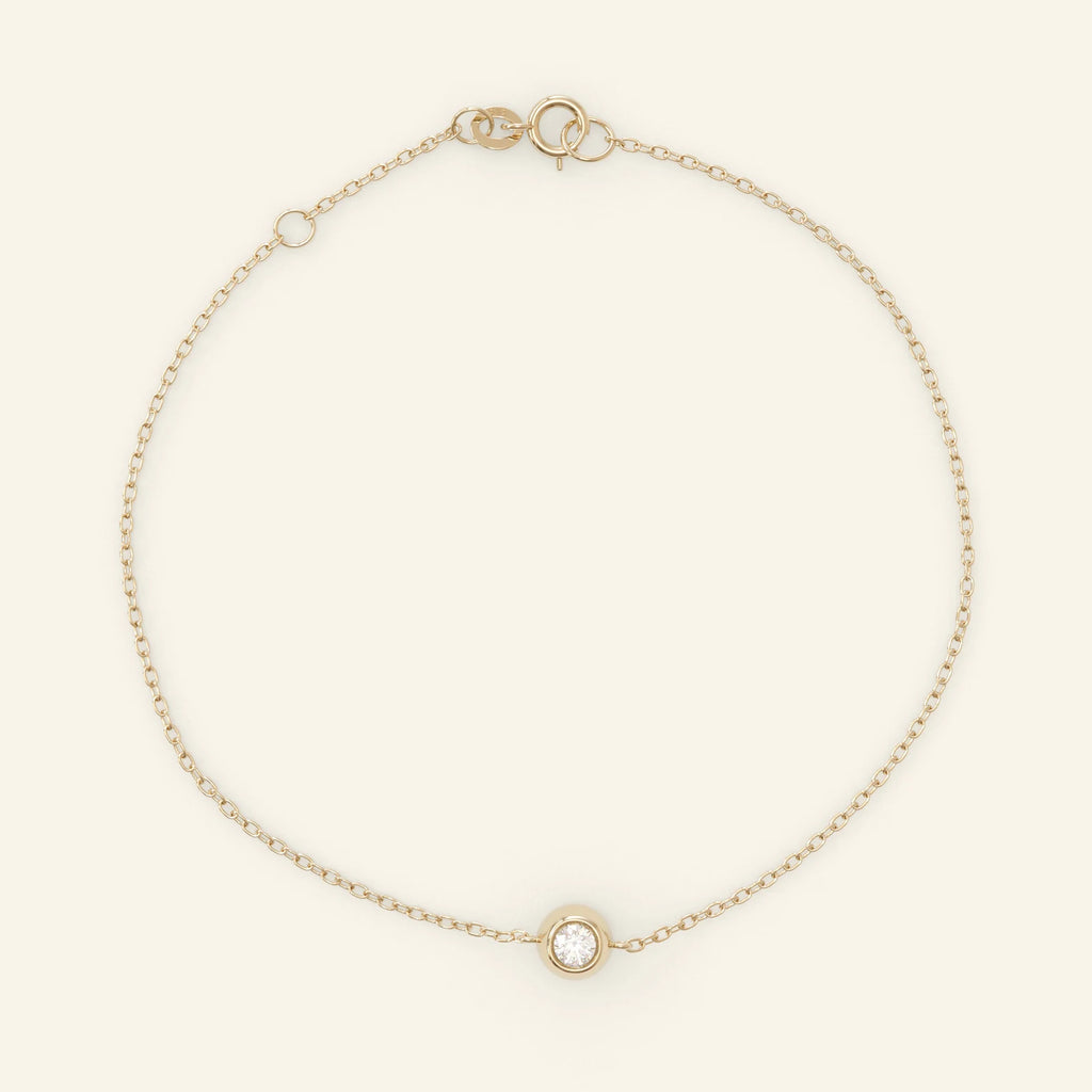 Yellow Gold Diamond Solitaire Bracelet: Wedding Gold Jewelry