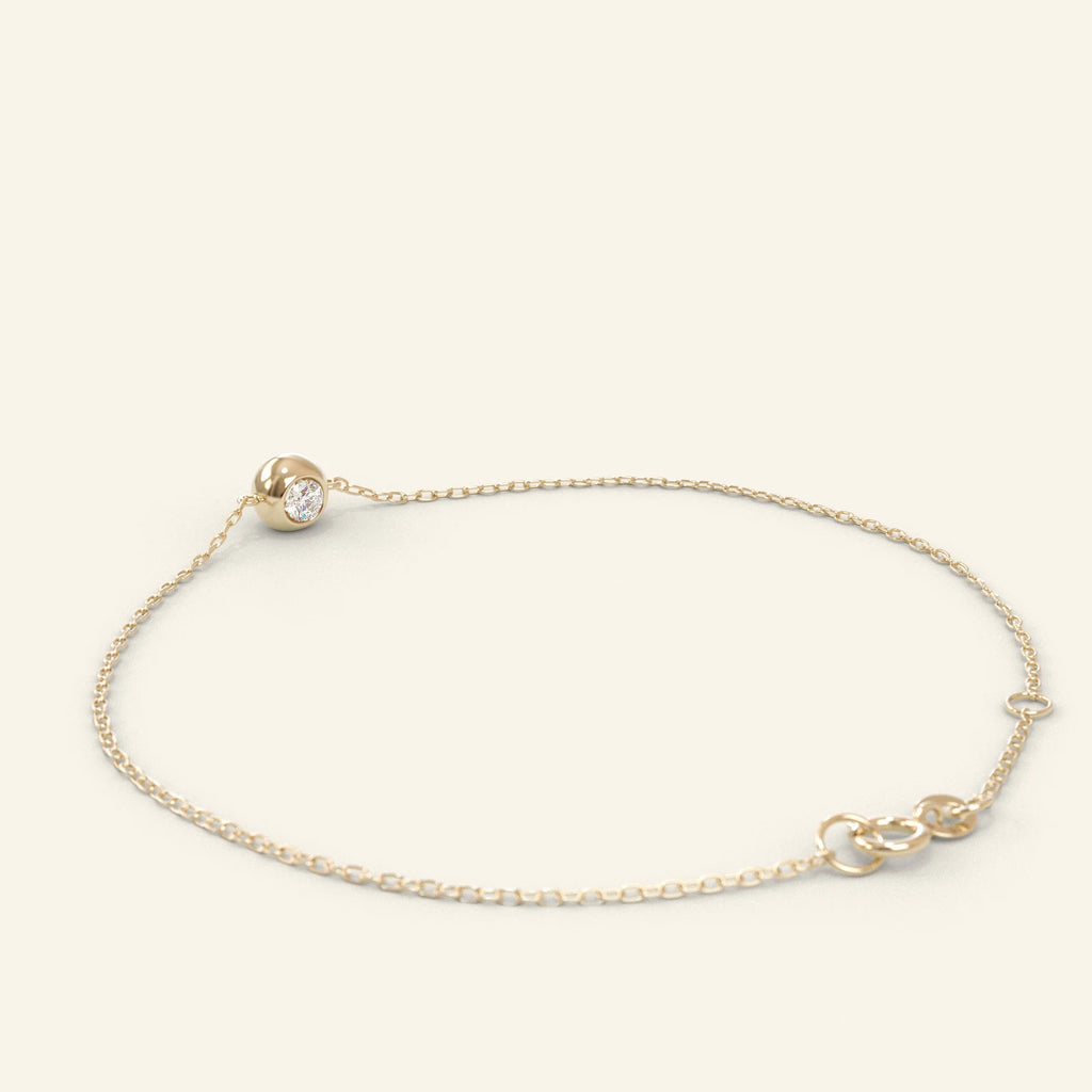 Yellow Gold Diamond Solitaire Bracelet: Wedding Gold Jewelry