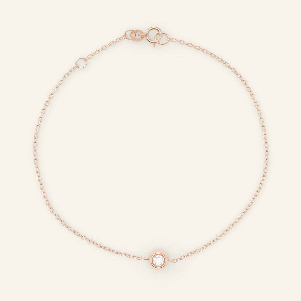 Yellow Gold Diamond Solitaire Bracelet: Wedding Gold Jewelry