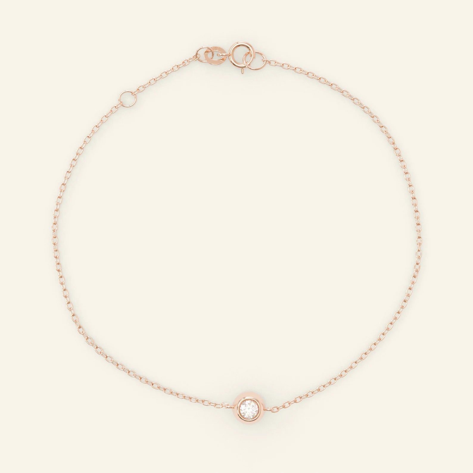 Vintage Gold Diamond Solitaire Bracelet For Women : Two-Sided Bezel Design