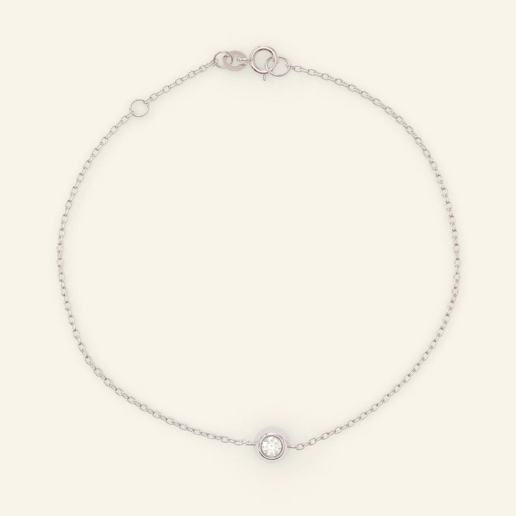 Yellow Gold Diamond Solitaire Bracelet: Wedding Gold Jewelry