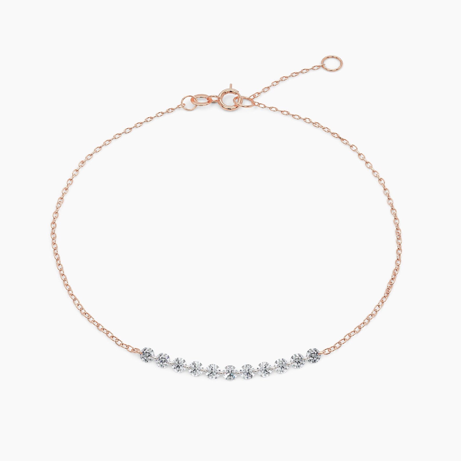 14k Solid Gold Diamond Tennis Bracelet: Minimalist Fine Jewelry