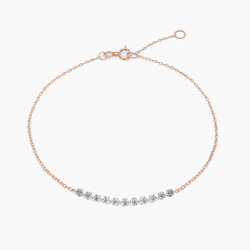 14k Solid Gold Diamond Tennis Bracelet: Minimalist Fine Jewelry