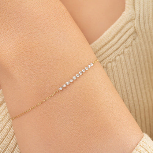 14k Solid Gold Diamond Tennis Bracelet: Minimalist Fine Jewelry