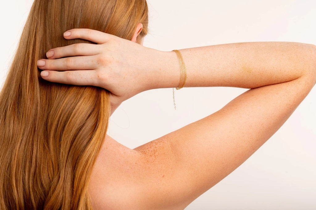 Layered Solid Gold Chain Bracelet Stack: Dainty Multi-Set Chain Bracelet