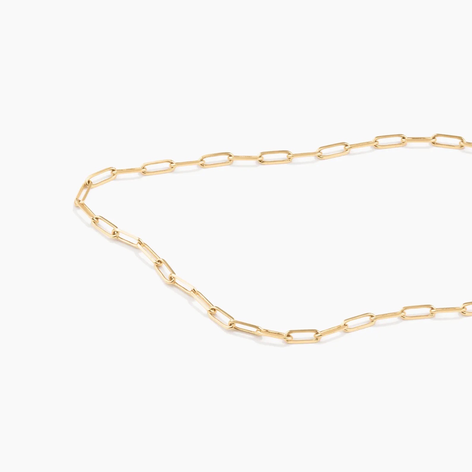 Solid Gold Paperclip Chain Bracelet: Stackable Real Gold