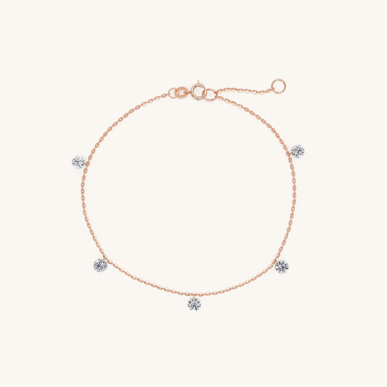 Solid Gold Diamond Bracelet: Dainty Bezel-Set Minimalist Design Jewelry