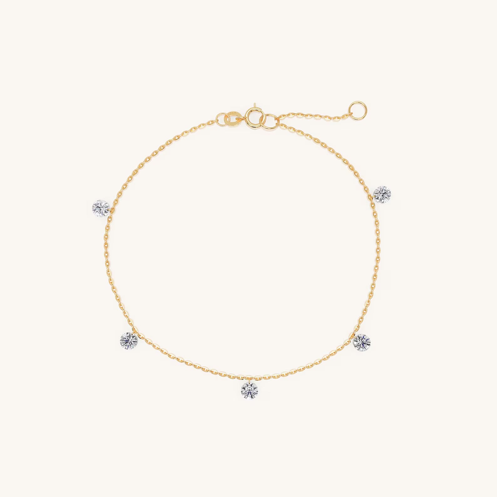 Solid Gold Diamond Bracelet: Dainty Bezel-Set Minimalist Design Jewelry